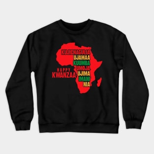 Happy Kwanzaa Red, The Seven Principles of Kwanzaa Crewneck Sweatshirt